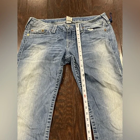 TRUE RELIGION Women Sequin Pocket Skinny  Light Denim Size 31  USA - Picture 4 of 7